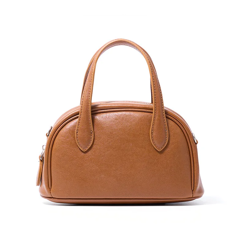 100% جلد طبيعي 2025 T tanned ريترو حقيبة يد نسائية السيدات المألوف التنقل البسيطة Crossbody الفتيات الكتف وسادة حقيبة #5