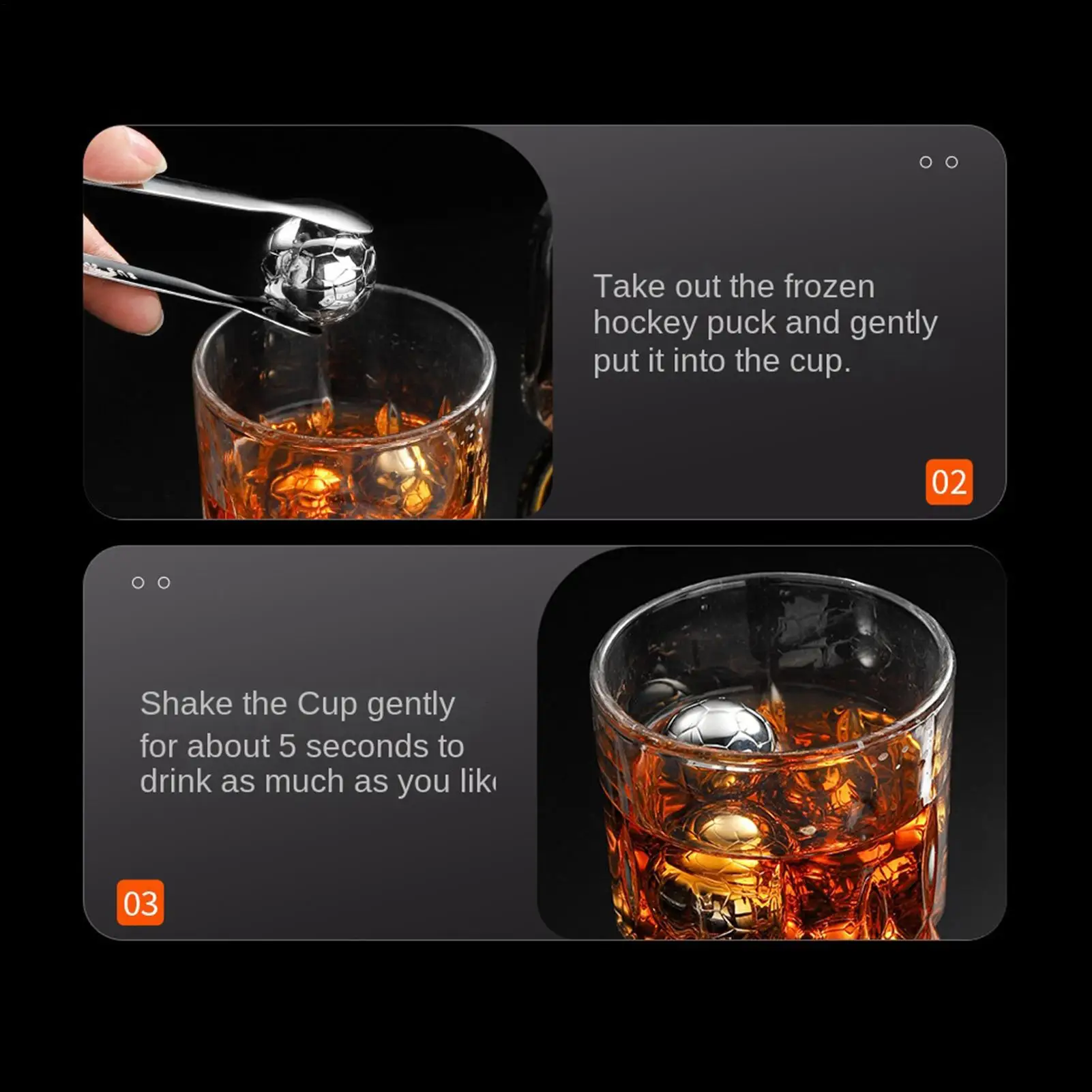 Metal Ice Cubes Reusable 4 Pieces Reusable Refreezable Round Football Metal Whiskey Stones Chilling Rocks For Housewarming - view 4