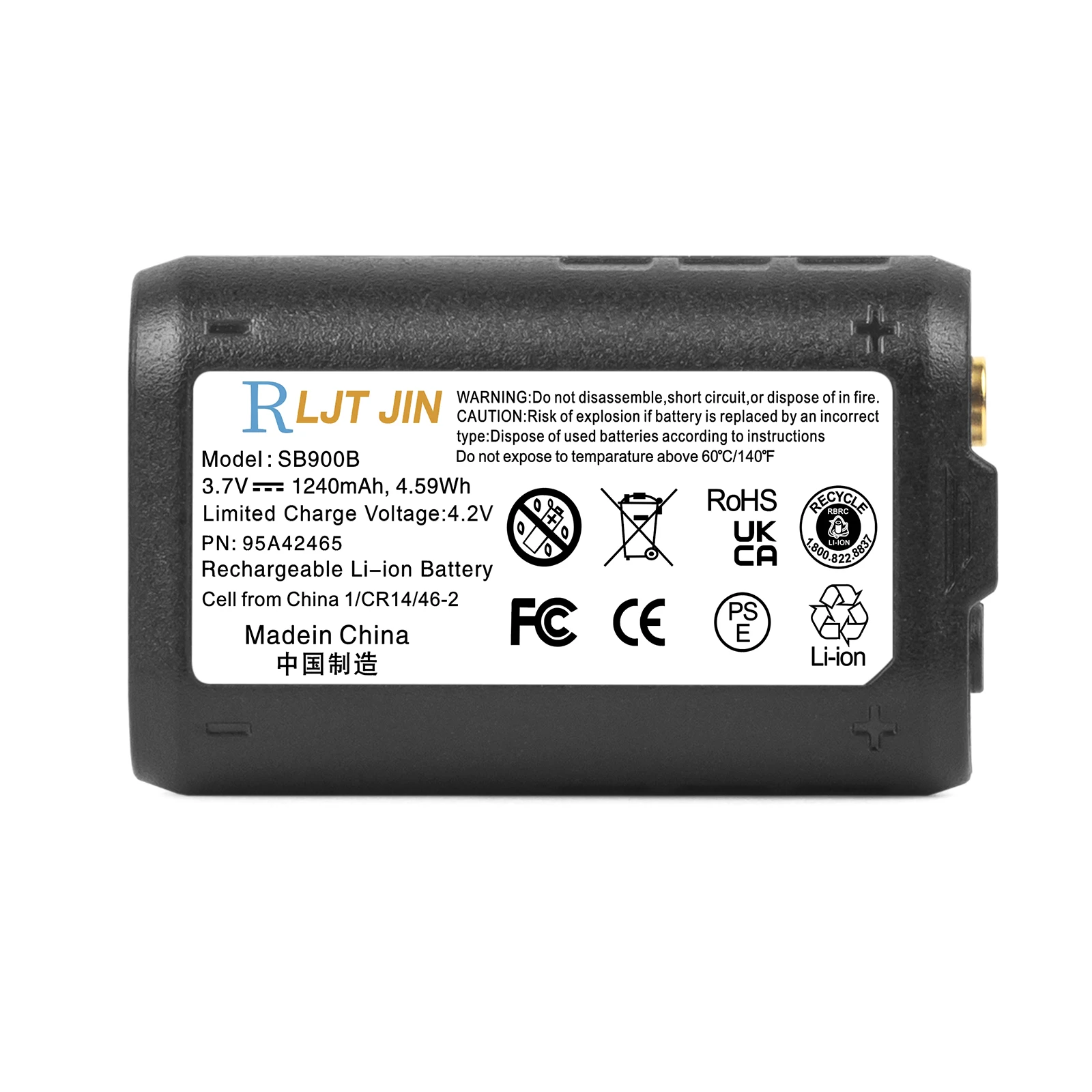 Replacement Battery for Shure Wireless Systems | 1240mAh 3.7V | Model SB900B / 95A42465