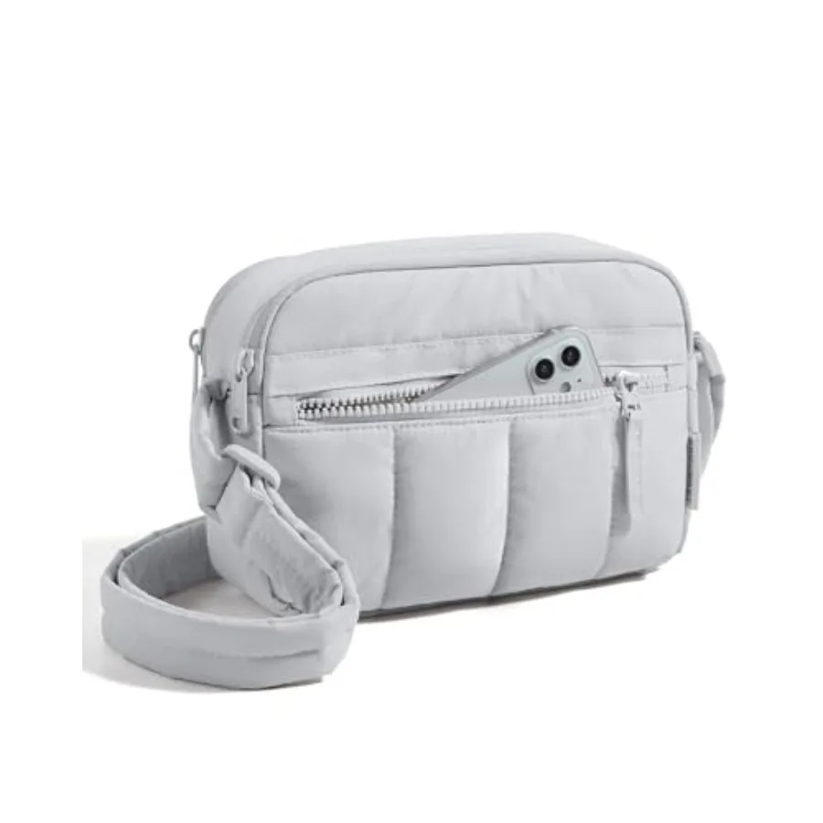 

Cross Body Purse Mini Crossbody Bags for Women Travel Purse Puffy Shoulder Handbag Wallet with RFID Blocking Slots -small