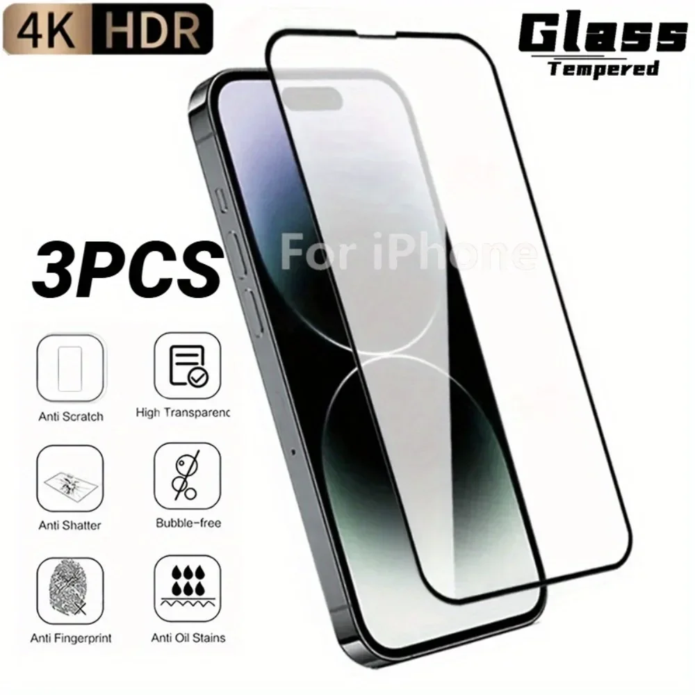 3Pcs Hd Tempered Gl… - image