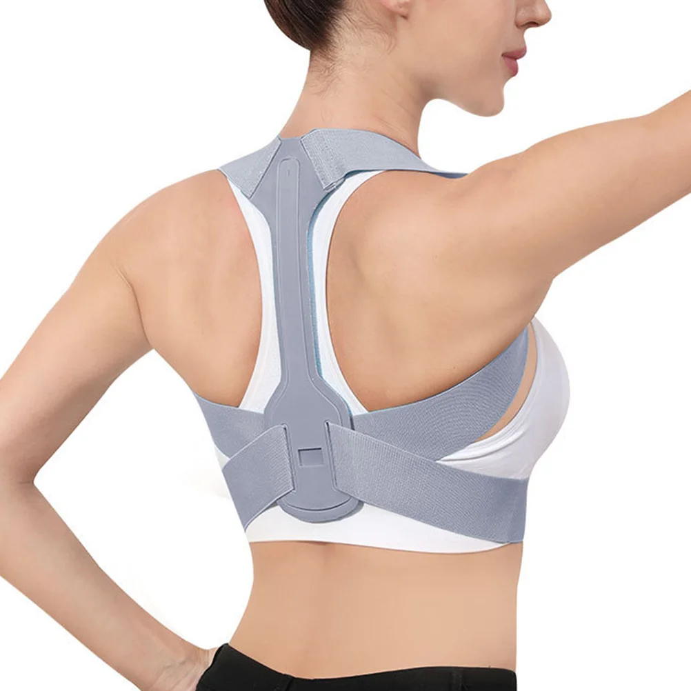Corrector de postura de espalda ajustable, cinturón de hombro jorobado, cifosis correcta para adultos, azul, talla M, mejora el esquelético, 1 Uds.
