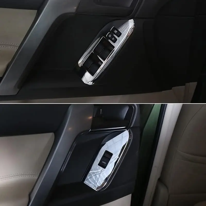 

Silver Chrome Window Switch Cover Trim for Land Cruiser 150 Prado 2010-2018 - Interior Car Styling