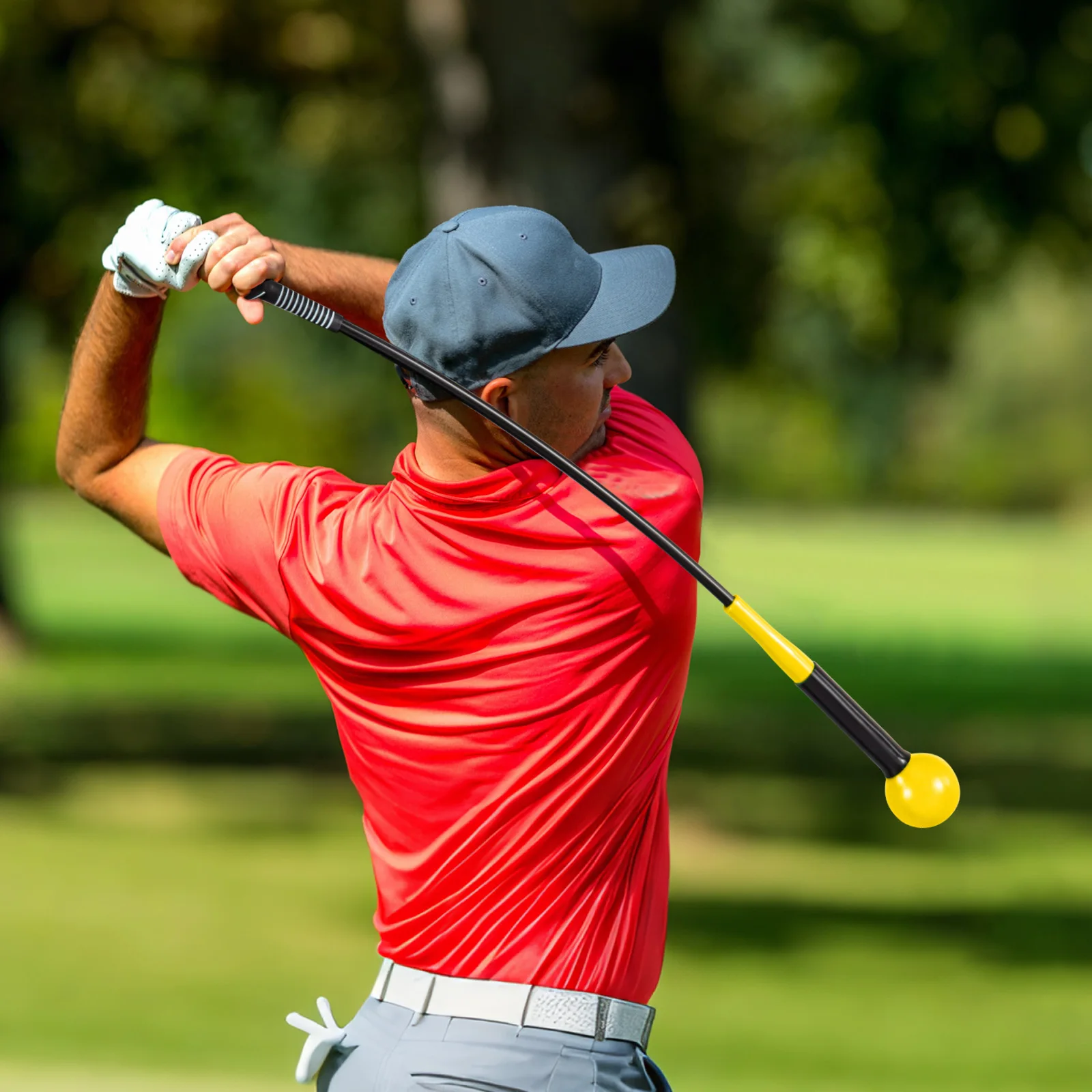 Entraîneur de swing de golf avec tête lestée, aide à l'entraînement pour droitiers pour le tempo et la force du swing, échauffement, pratique en intérieur et en extérieur