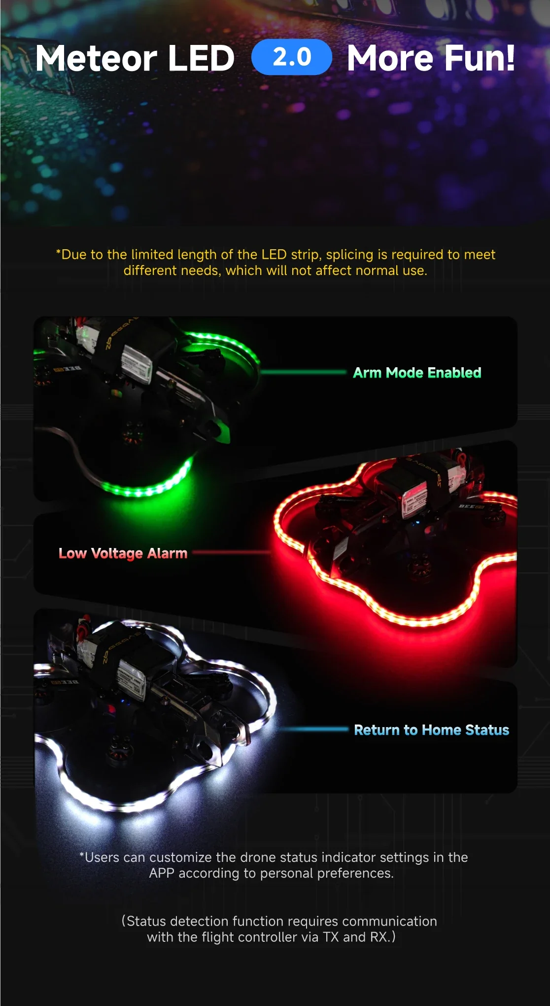 SpeedyBee Bee25 2,5 polegadas Tuning sem fio EXT Padrão/PRO Drone Frame para unidade de ar O3/Link/Vista VTX RC FPV Drone Quadcopter