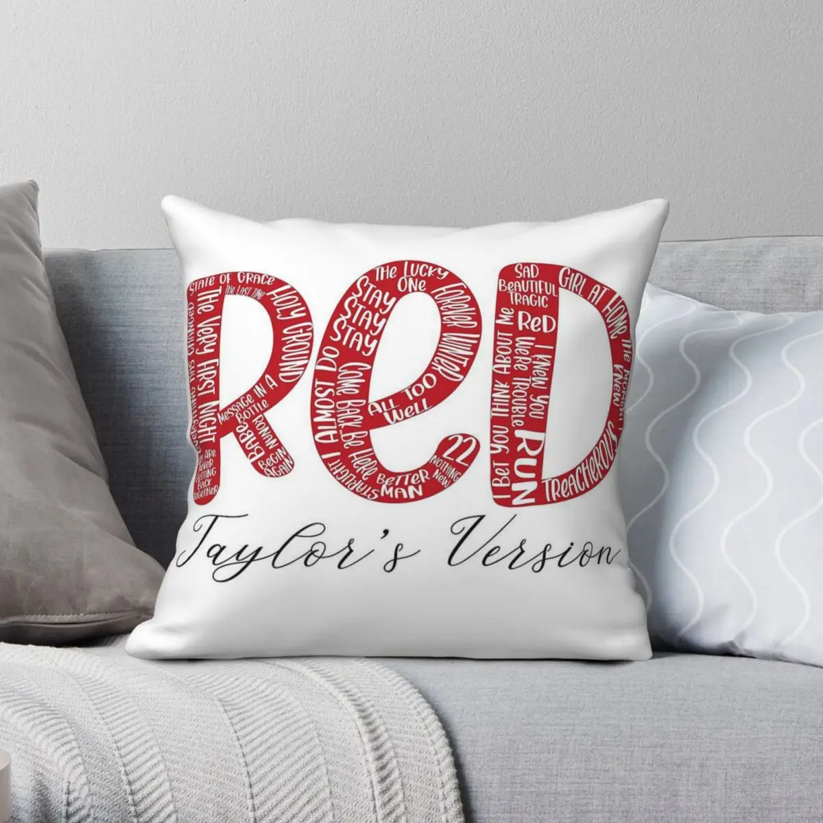 

Red Album Square Pillowcase Polyester Linen Velvet Printed Zip Decor Throw Pillow Case Sofa Seater Cushion Cover