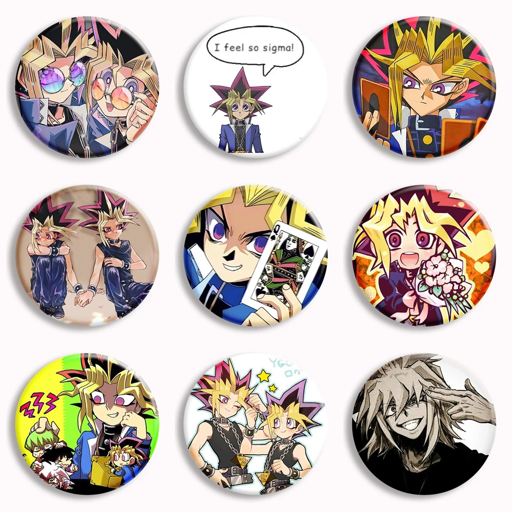 Yu-Gi-Oh Anime Character Soft Button Pin Yami x Yugi Cartoon Brooch Badge Bag Decor Jewelry Fans Collect Kids Gifts