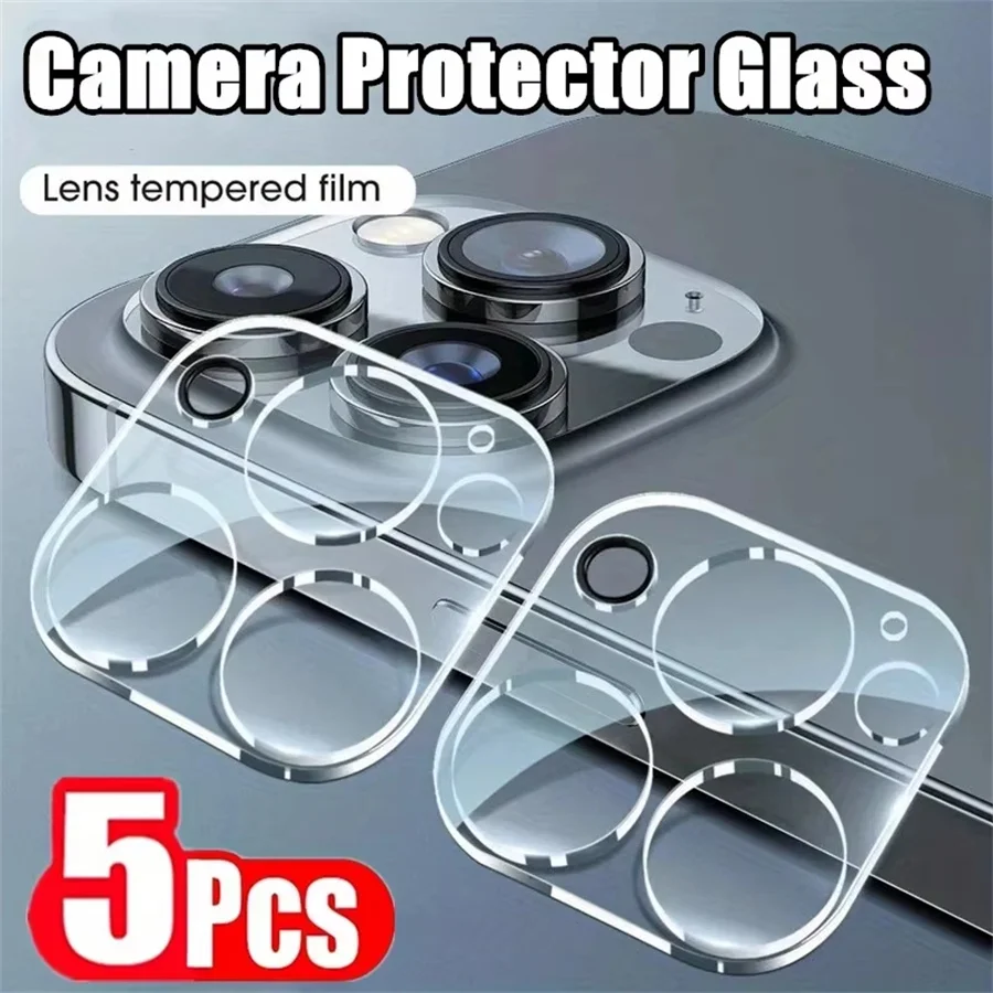 5PCS Camera Lens Protector Glass for iPhone 12 13 14 15 16 Pro Max 13 Mini for iPhone 14 15 Plus Lens ProtectiveTempered Glass