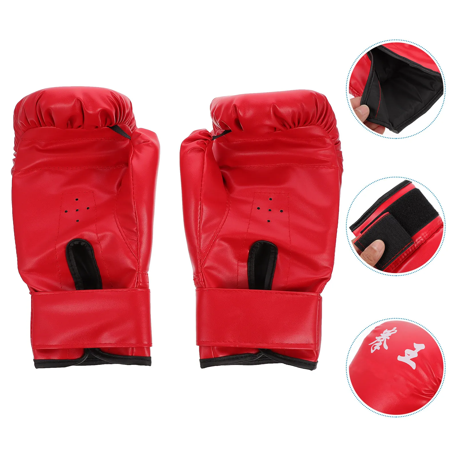 

1 пара профессиональных боксерских перчаток из высококачественного полиуретана с дышащим дизайном для тренировок на груше и кикбоксинга