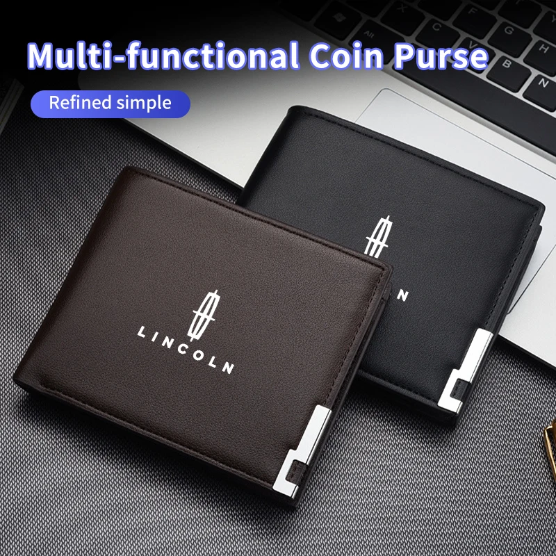 Car Interior Wallet Men Leather Wallets Multi Card Bag For Lincoln Nautilus Aviator Navigator MKZ MKX Continental MKC Voyager