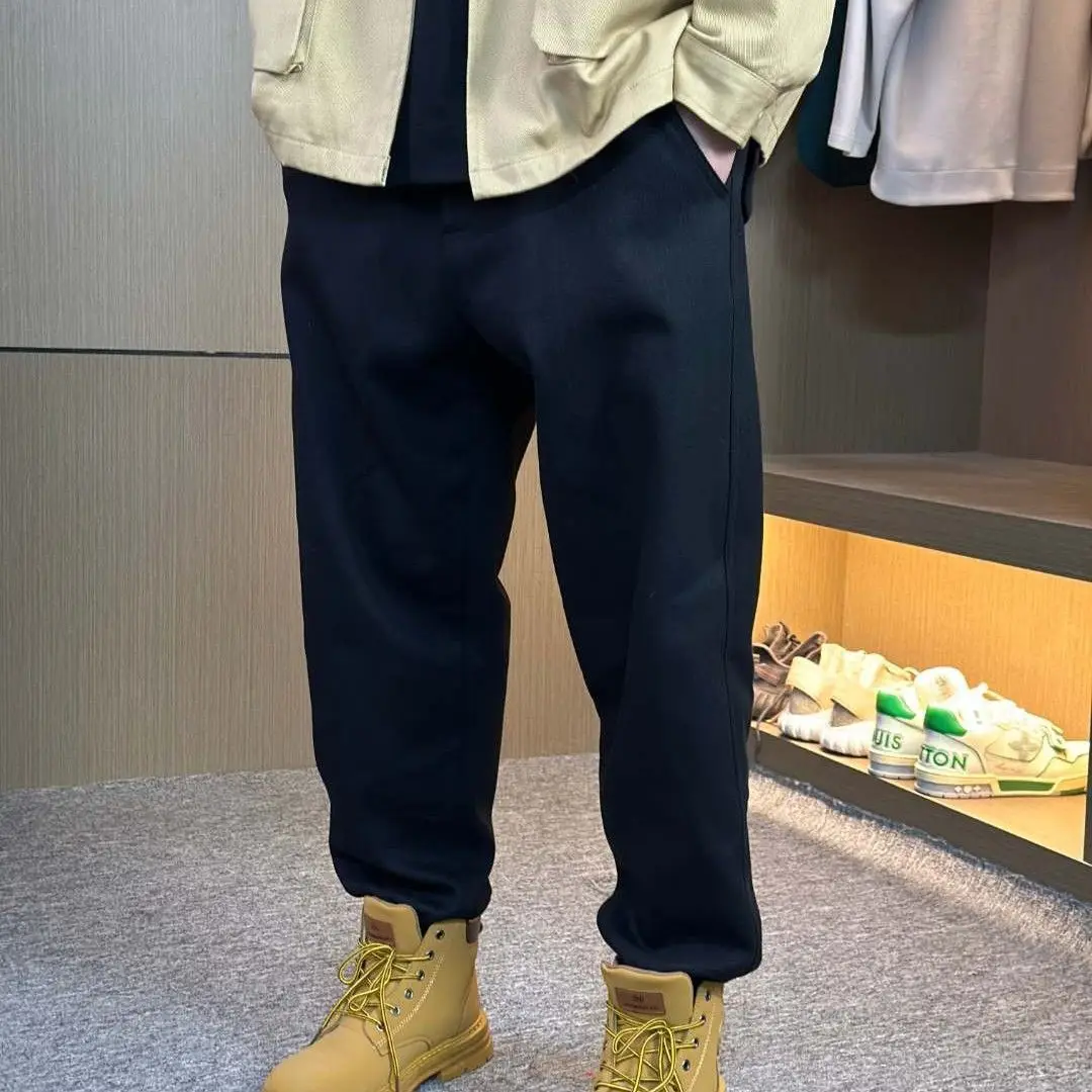 

Большие размеры, повседневные брюки в американском стиле, мужские свободные длинные брюки Fce, осень-зима, полиэфирное волокно, недеформируемые