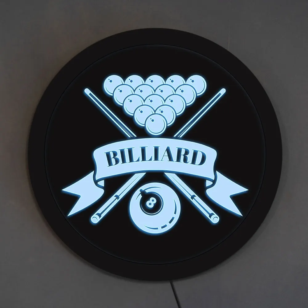 Billiard Accessories 8 Ball Colorful LED Neon Sign Billiard Room Poolroom Personalised Logo Snooker Business Lighting Wall Art