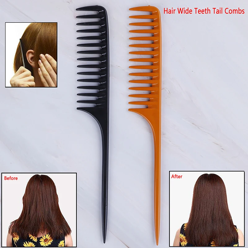 #1Pc Tip Tail Comb Salon Hair Brush Hairdressing Tool Diy Hair Wide Teeth Combs.