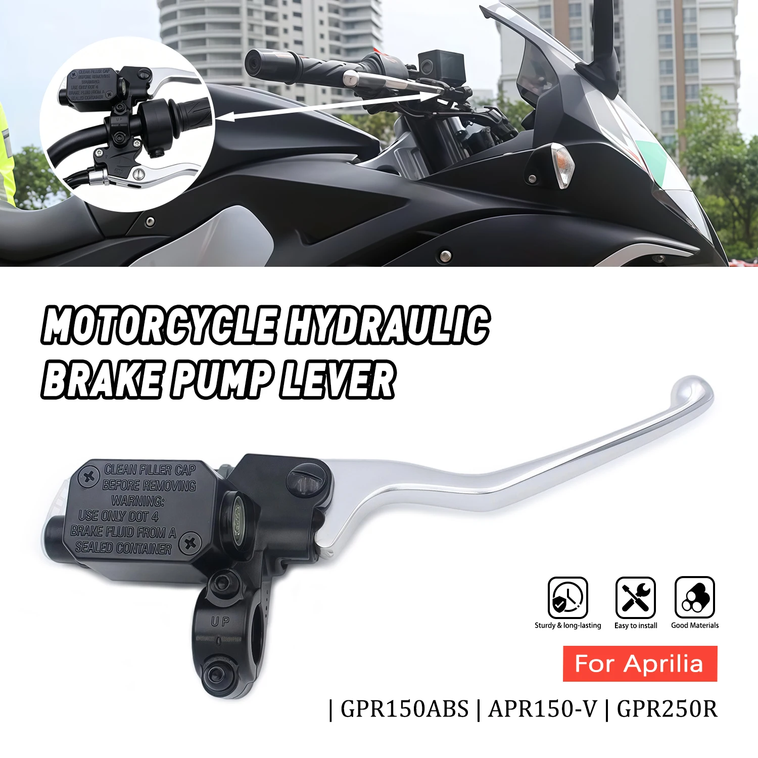 

Brake Pump Hydraulic Pump Lever For Aprilia GPR150 ABS GPR150ABS APR150 V APR150-V GPR250R Front Brake Clutch Master Cylinder