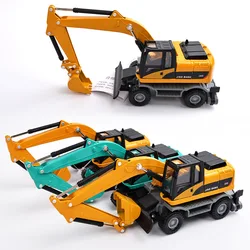 High quality 1:60 alloy excavator engineering vehicle model,simulation wheel excavator toys,children's toys,wholesale