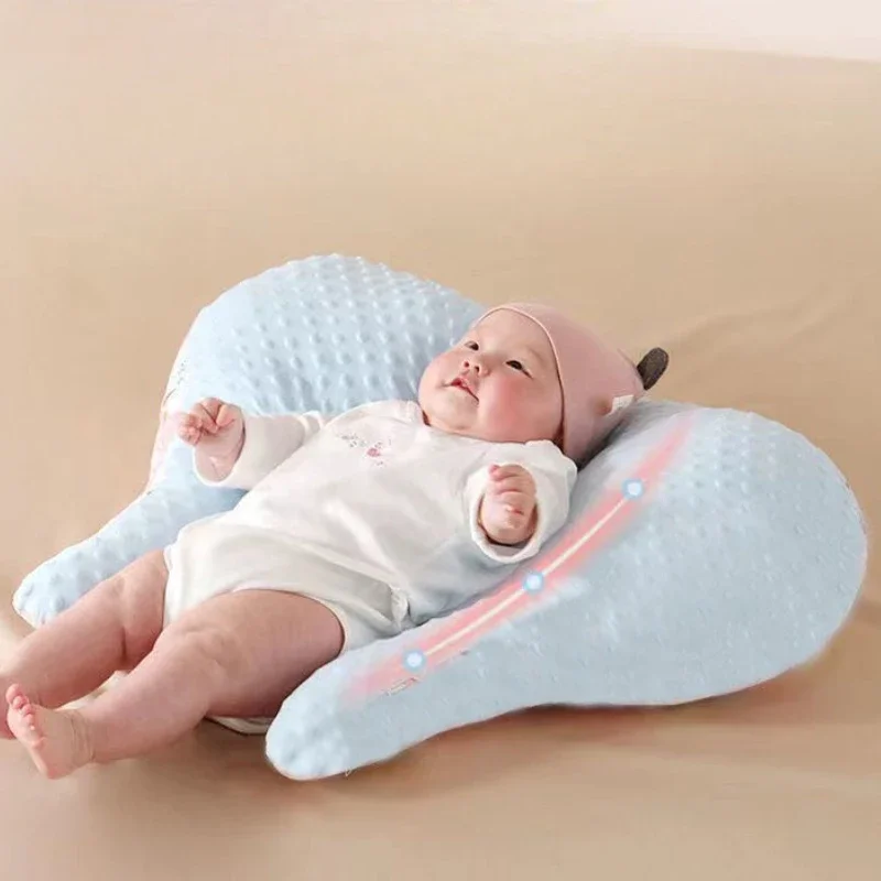 Adjustable Baby Pillow for Back Sleeping, Tummy Sleeping, and Head Lifting Breathable Baby Pillow with Natural Cotton Cover