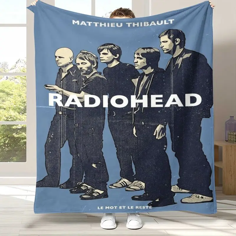 British Rock Band R-Radiohead Soft Flannel Throw Blanket,Cozy Warm Blanket for Bed,Sofa,Living Room,Picnic,Camping,Home Décor