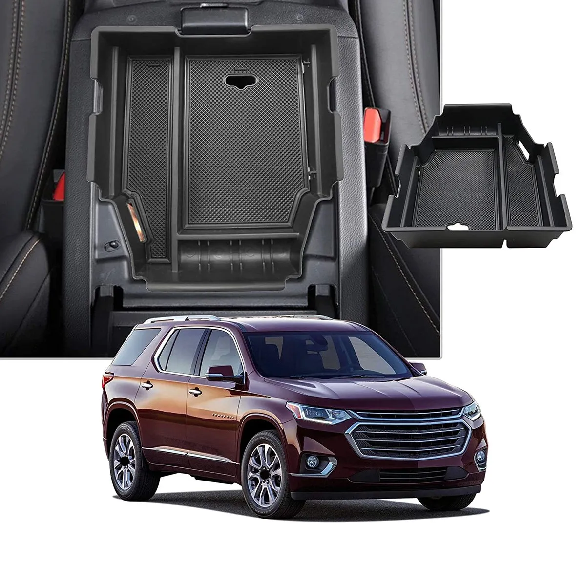 

Car Central Console Armrest Storage Box Holder Interior Organizer Glove Tray for Chevrolet Traverse 2018 2019 2020 2021