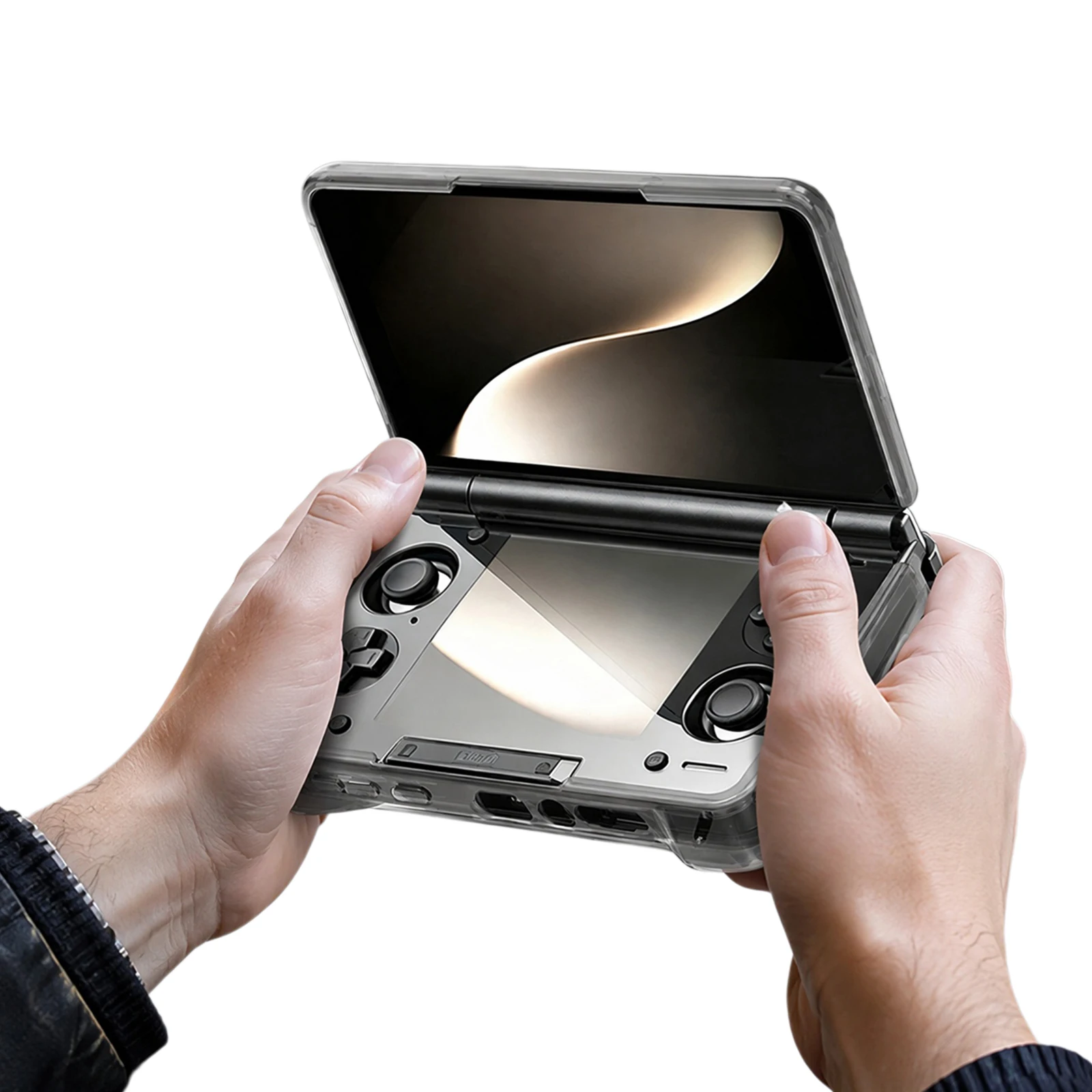 For AYN Thor TPU Case Protective Clear Shell Dual Screen Handheld Console Cover Anti-Slip Ergonomic Grip
