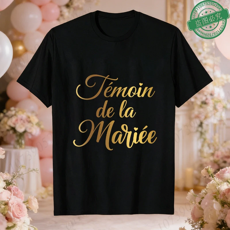 French Girls Bachelorette EVJF Party T-Shirts Future Bride Team Gold Foil Print Clothing Short Sleeve Tees for Bridal Shower