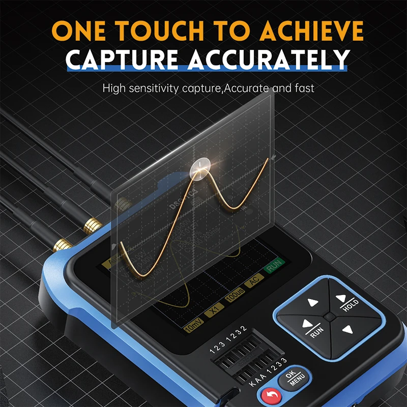 FNIRSI DSO-TC3 Digital Oscilloscope Transistor Tester Signal Generator 3 in1 500Khz 10MSa/s Capacitor Resistor Diode 100K Output