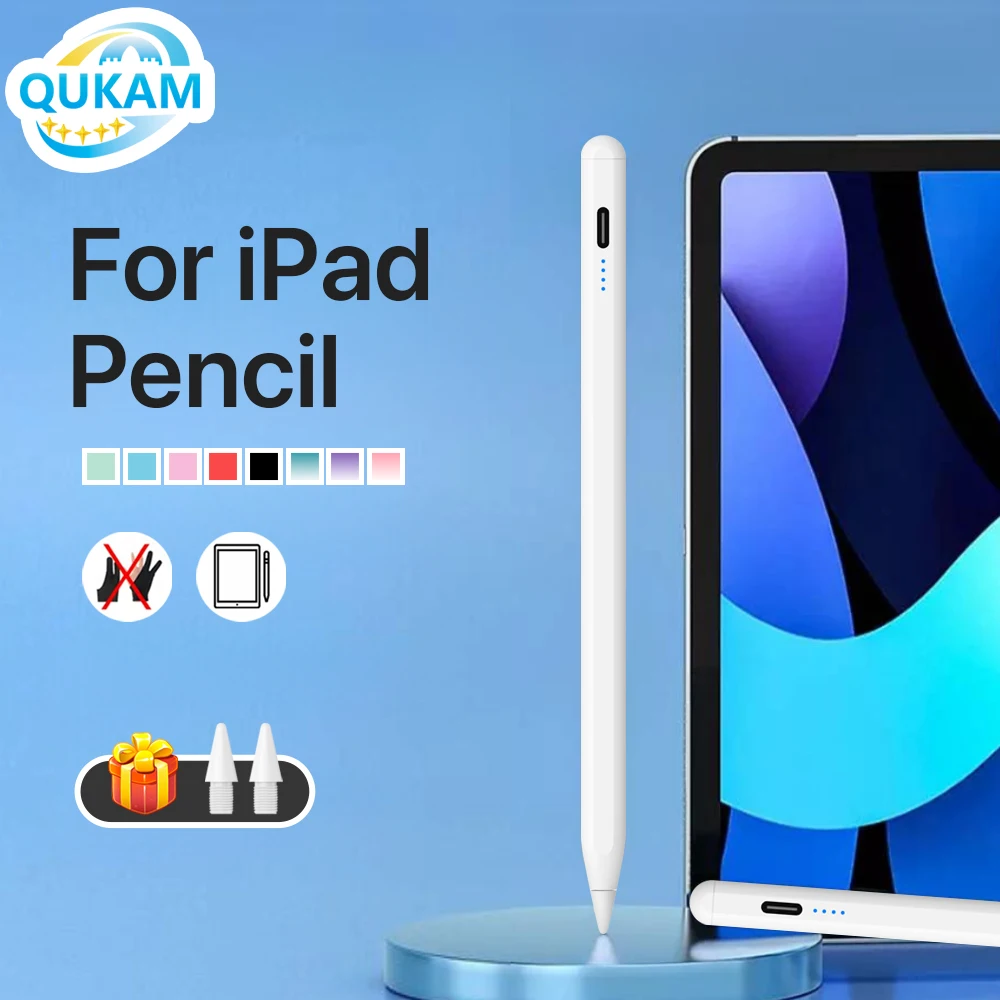 QUKAM For Apple Pencil 2 Stylus iPad Pencil for iPad Air 6 M2 2025 A16 11th 10th Gen Air5 4 iPad Pro 11 12.9 with Palm Rejection