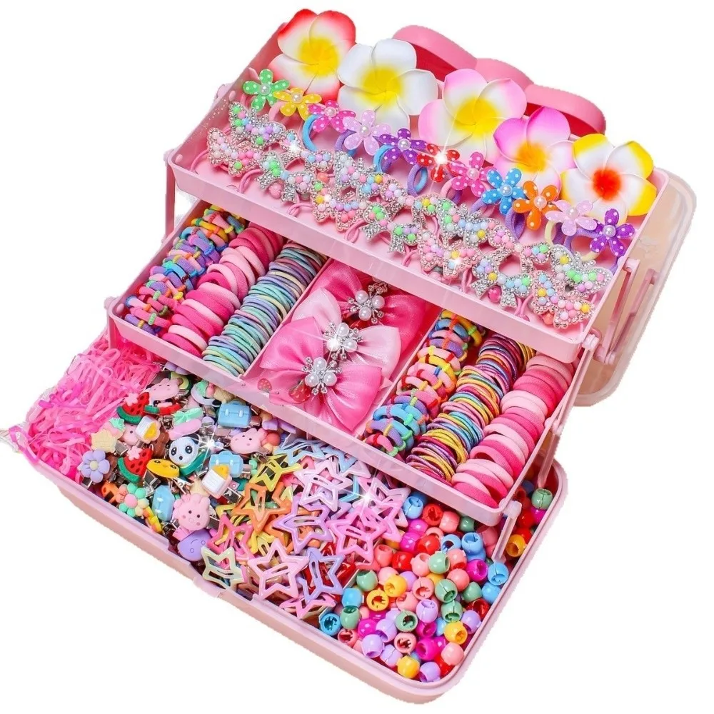 546-teiliges Set Hochelastische Haarschleifen und Haaraccessoires, Schonende Bunte Haarbänder und Haarspangen für Mädchen und Kinder – Detail 3