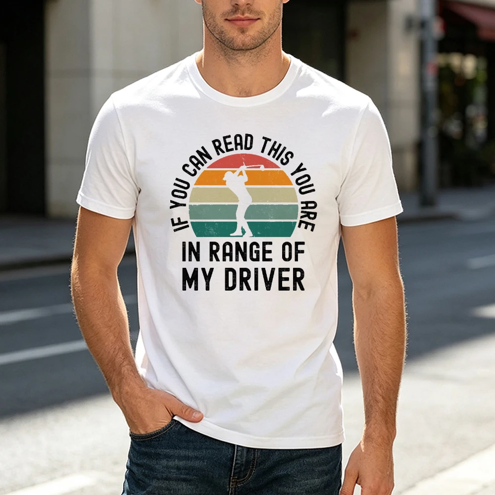 Retro Sunset Golf Swing Silhouette Men Short Sleeve White T Shirt Summer Casual Sports Tee Top Funny Golfer Gift Outdoor Tops