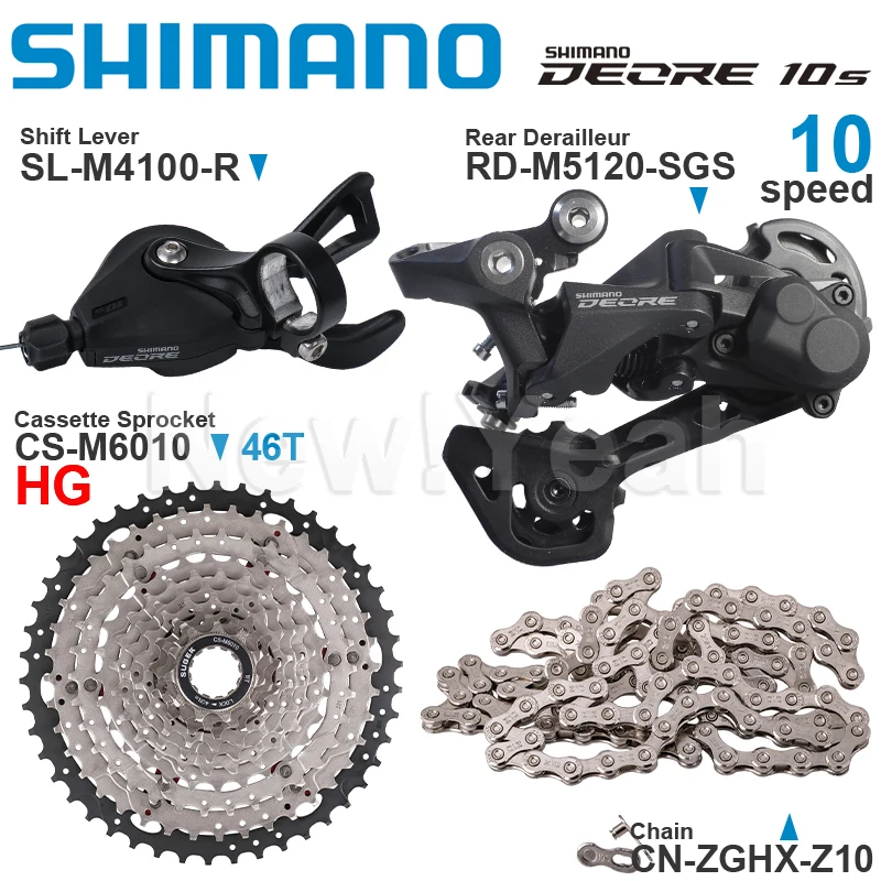 AliExpress Shimano SHIMANO DEORE 10 speed Groupset include M4100 Shifter M4120 M5120 Rear Derailleur Cassette 42T 46T and X10 Chain Bike Parts