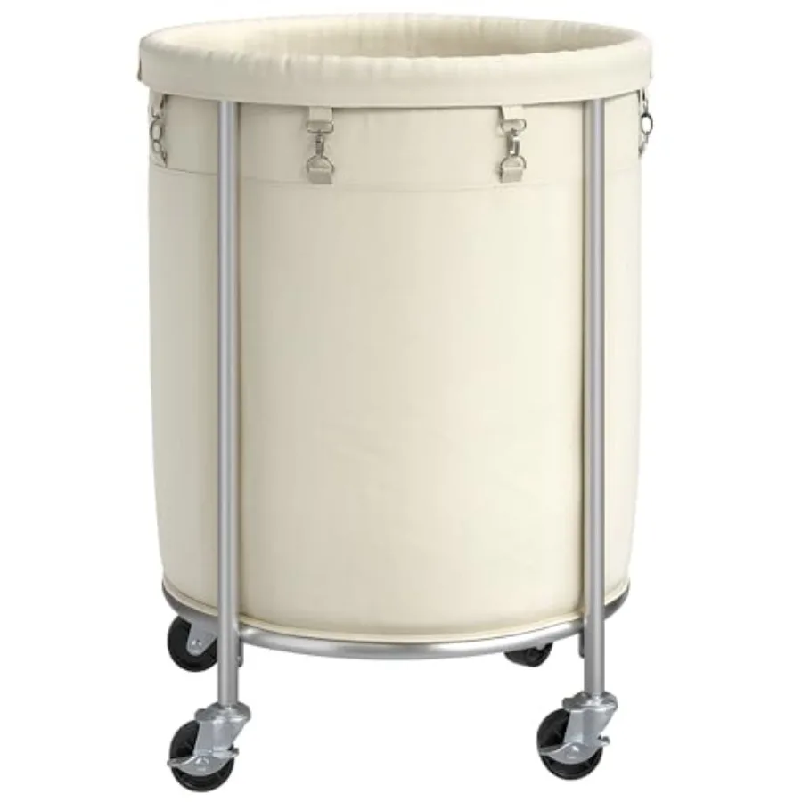 

Laundry Basket with Wheels 170L Rolling Laundry Hamper with Removable Bag and Steel Frame Round Laundry Cart with 4 Casters and