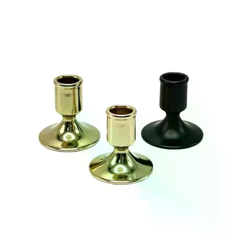 1PC Vintage Metal Chamberstick Candle Holder Teacup Shape Ridged For Home Decor Wedding Table