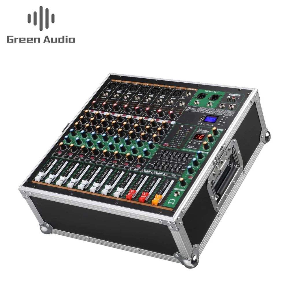 

GAX-MK280 Professional 8 Mixing Console 2*500W Suitcase Power Mixer Udio Mixer for Live DJ Club Streaming Studio Mic