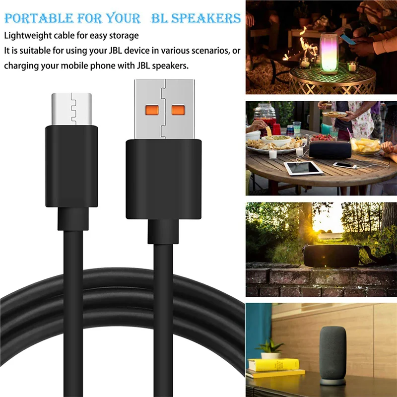 ABKN-2X Type-C Charger Cable USB C Fast Charging Power Cord For  Flip 5  Clip 4  Pulse 4  Go3
