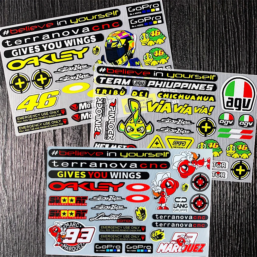 For AGV Helmet Sticker Kawasaki CFMOTO Aprilia Ducati Honda Yamaha Motorcycle Accessories Electric Rossi Marquez Visor K1S K3 K6