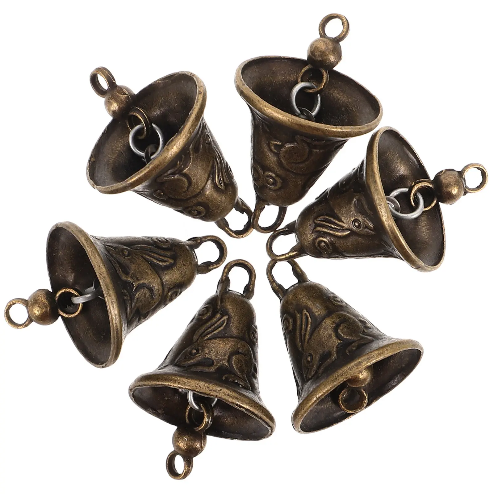 11Pcs Vintage Bell Mini Classic Hanging Bells for Wind Chimes Fortune Jingle Bell Hanging Pendant Decoration ( Random Style)