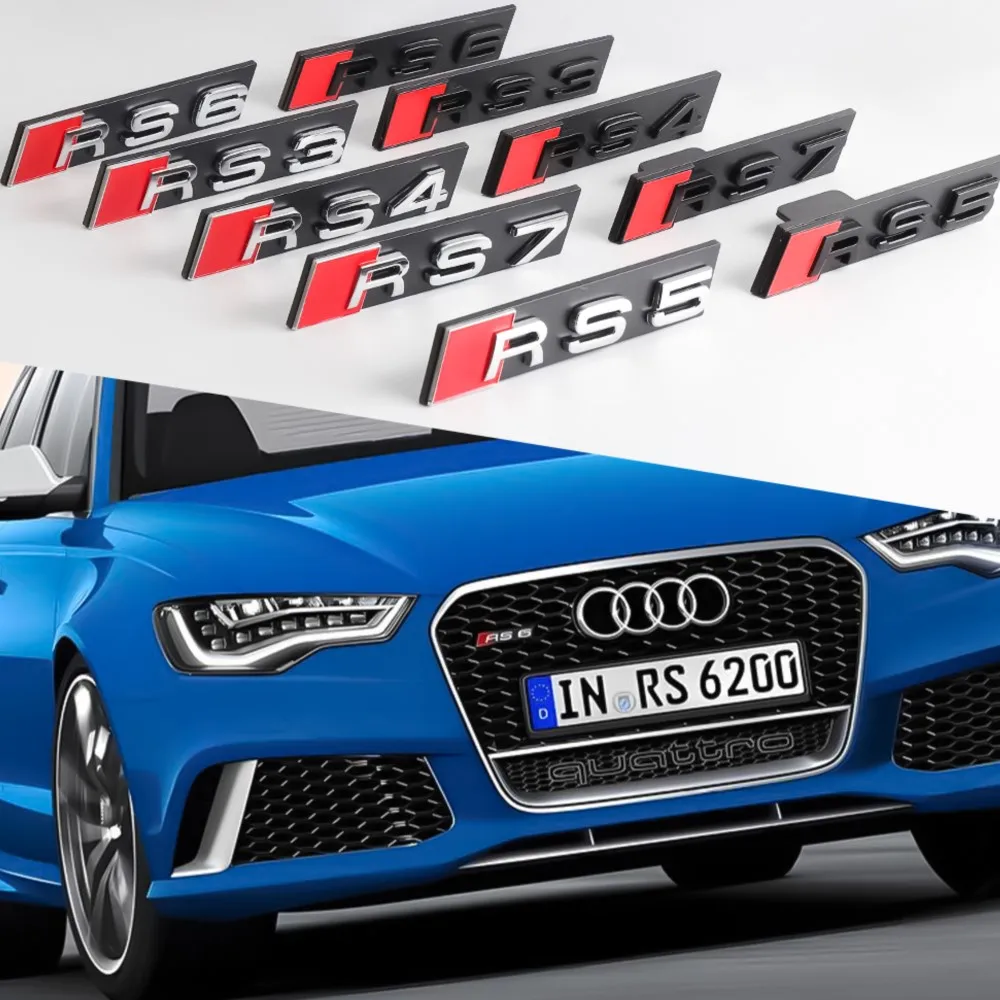 

3D ABS Car Front Hood Grille Badge Cover Sticker Decor For Audi S3 S4 S5 S6 S7 S8 RS3 RS4 RS5 RS6 RS7 RS8 SQ3 SQ5 SQ7 SQ8 W12 V6