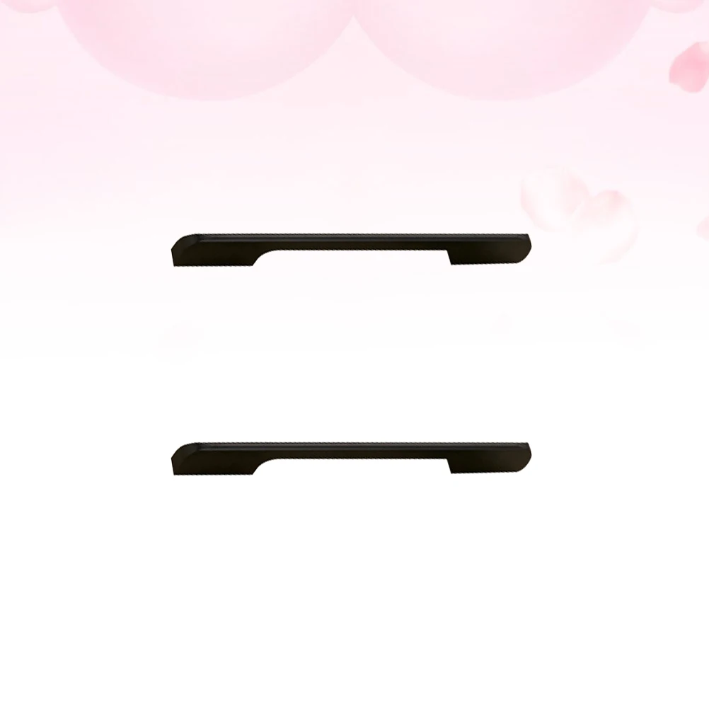 

2Pcs Aluminium Alloy Wardrobe Handles Durable Drawer Pull Bar Modern Simple Door Grip Black 2049-256 Drawer Pull Bar