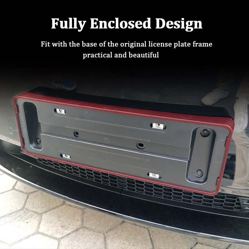 SNAP-ON License Plate Frame for Tesla Model Y After 2022 May Accessories Front License Plates Holder ABS Numbe Mount Bracket