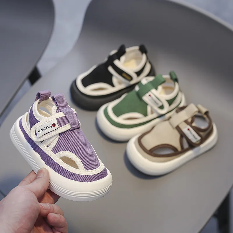 Zapatillas de lona informales para niños y niñas, zapatos suaves, sandalias de moda, Color caramelo, primavera y verano