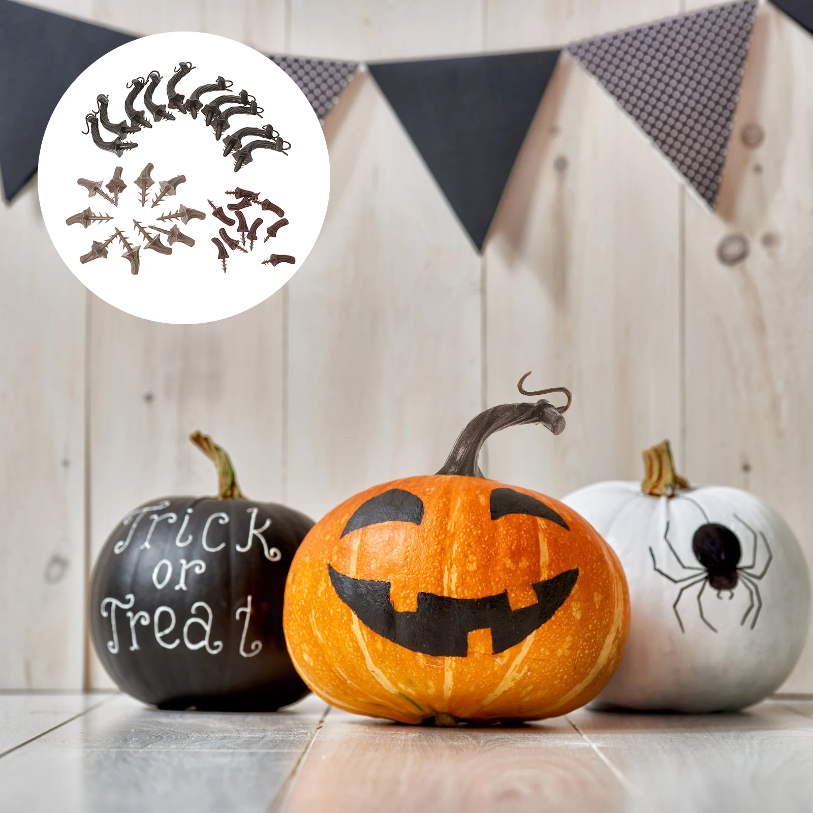

30 Pcs Pumpkin Handle Accessories Harvest Plastic Pumpkins Artificial Fall Craft Diy Practical Durable Festive Stable