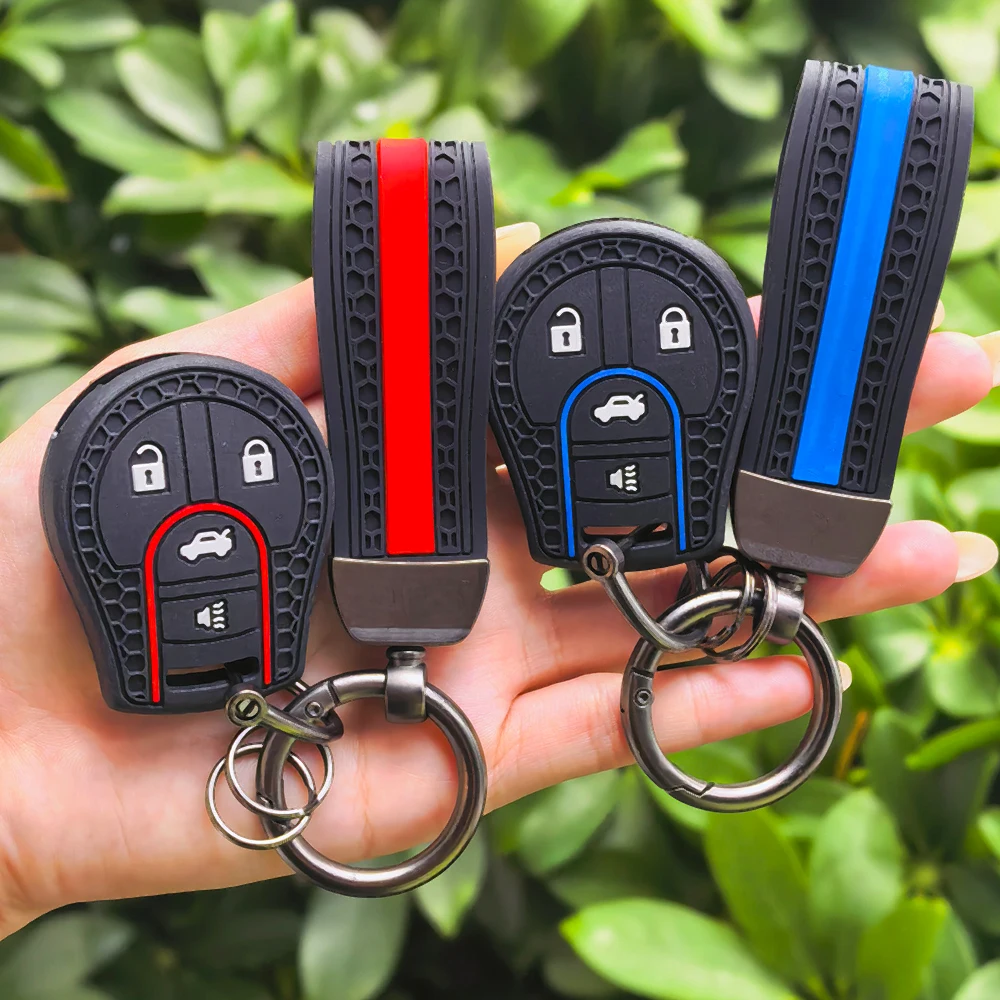 4 Buttons Car Key Case Cover for NISSAN Juke March Qashqai Sunny Sylphy Tiida X-Trail Shell Fob Holder Keyless Protector