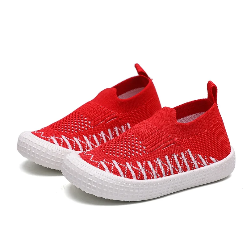 Fashion Girls Boys Sneakers Children Knitting Breathable Casual Shoes Spring Running Sport Kids Shoes Slip On Sock Shoes CSH1372