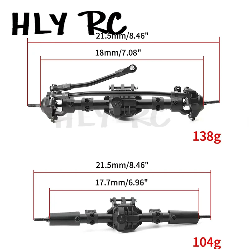 

2pcs Front and Rear Straight Complete Axle for Axial SCX10 II 90046 1/10 RC Crawler Car Upgrade Parts