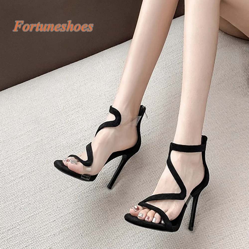 

Back Zipper Women Hollow Pumps Rome Style 2025 New Arrivals Patchwok Peep Toe Pumps Stiletto Heel Solid Fashion Casual Pumps