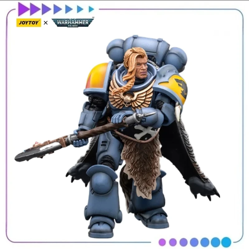 

Фигурки JOYTOY Warhammer 40K 1/18: Space Marines Space Wolves Claw Pack Pack Leader - Лидер отряда Логан Гостволф, классическая игрушка
