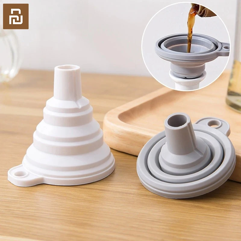 

Качественная силиконовая складная воронка Youpin, телескопическая воронка с длинной шеей, бытовая портативная воронка для дозирования жидкости, кухонные инструменты