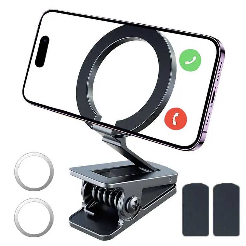 Magnetic Phone Mount For Car Foldable Hands Free Car Phone Holder Phone Mount For Desktop Phone Holders For Travel Car