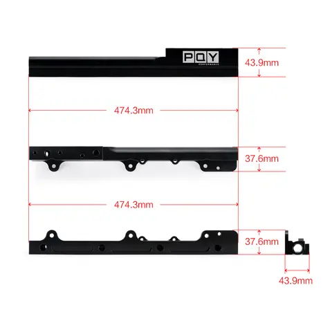 Aluminum BLACK Fuel Rail for Honda Civic del Sol VTEC 1.6L B16A3 94-95 For Honda Civic del Sol VTEC 1.6L B16A2 96-97 10 best sales civic b16a2 - №1