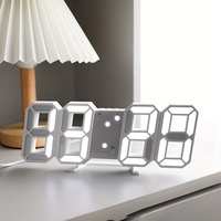 3D LED Wall Clock: Modern Digital Design with Nightlight & Luminous Alarm for Living Room Decor