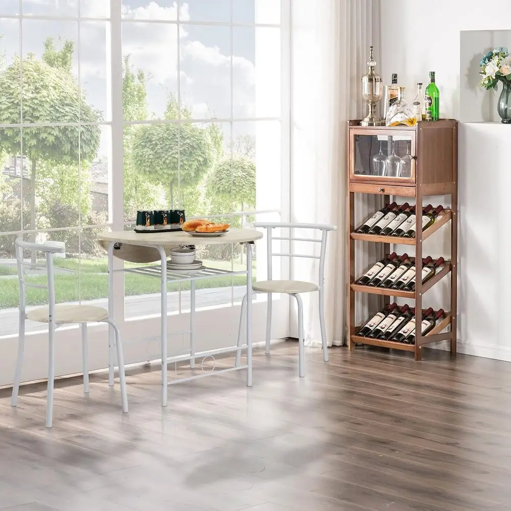 Drop Leaf Dining Table Set White Oak